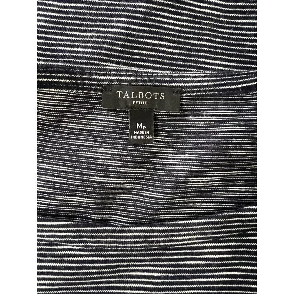 Talbots Petite Womens Striped Dress‎  Size MP Medium Petite
